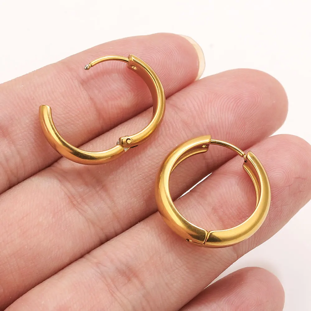 6pcs Stainless Steel Hoop Earrings Piercing Ear Cartilage Women Men Punk Hiphop Gift Round Circle Pendientes Jewelry  Accessory