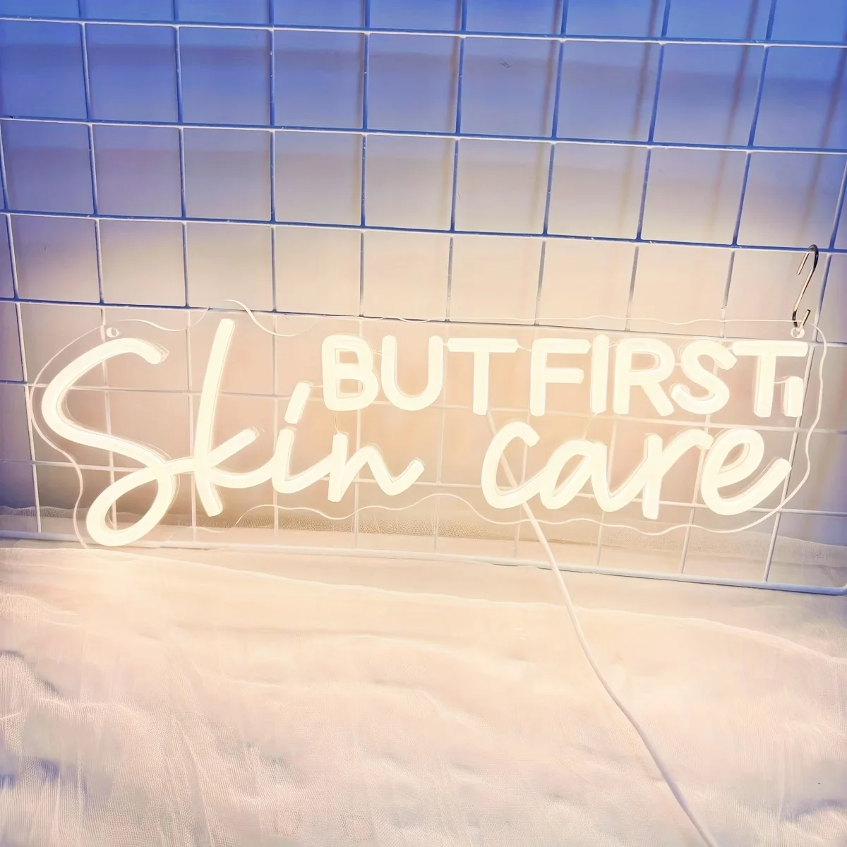 But First Skin Care LED Neon Sign for Home Spa Beauty Cosmetic Salon Wall Decor,  Spa Aesthetic Center Salon Door Decor