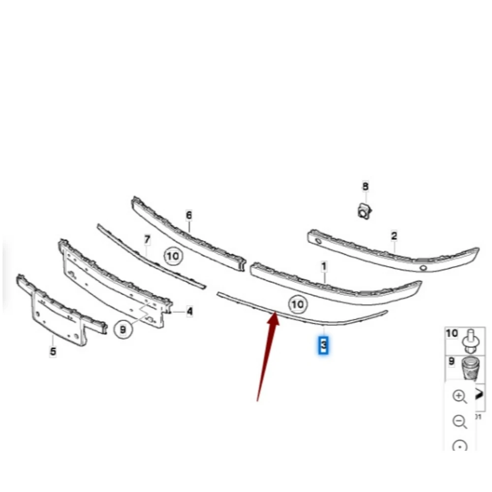 المصد الأمامي شريط مطلي بالكروم 51117135534 51117135557 51117135558 لسيارات BMW 7 Series E66 2005-2008