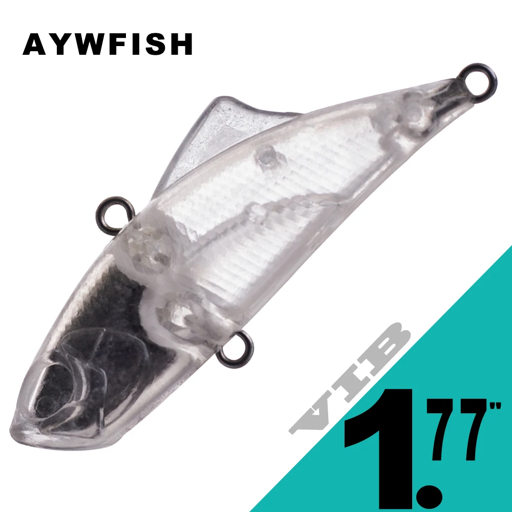 AYWFISH 5 pz plastica dura corpi trasparenti Lipless Crankbait Wobbler 2.77IN 5.3G non verniciato VIB Bait esche da pesca spazi vuoti