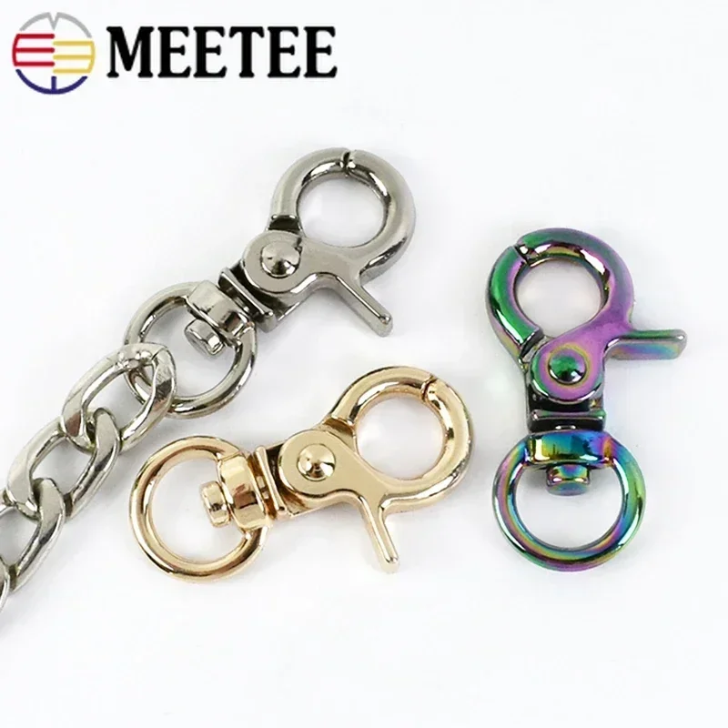 10/20Pcs 10mm Metal Buckles Swivel Lobster Clasp Snap Hook for Bag Hang Clamp Clasps Keychain Carabiner Buckle Sew Accessories