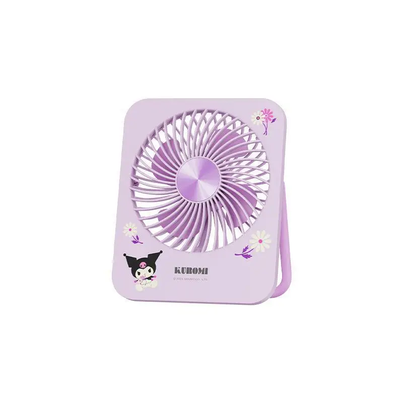 

Kuromi Cartoon Small Fan Sanrio Usb Small Electric Fan Anime Kawaii Desktop Cold Fan Children Kawaii Cool Noiseless Charging