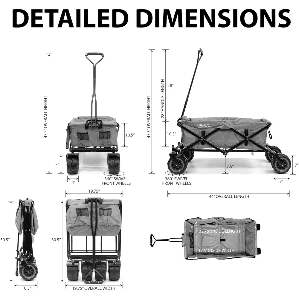 Vagão dobrável todo terreno com design original para aventuras criativas ao ar livre