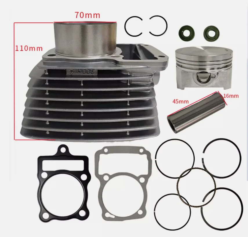 high quality 70mm Motorcycle Cylinder Bore Kit CG250 expansion 300 fit for Zongshen CG250 CG300 cylinder piston set