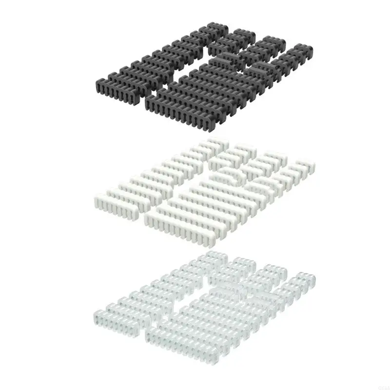 Q84A 34PCS Comprehensive Cable Management Set Acrylic Cable Combs Wire Organizing