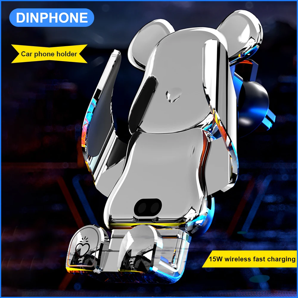 차량용 무선 고속 충전 휴대폰 홀더, 15W 지원, 자동차 액세서리, 크리에이티브 신제품 
