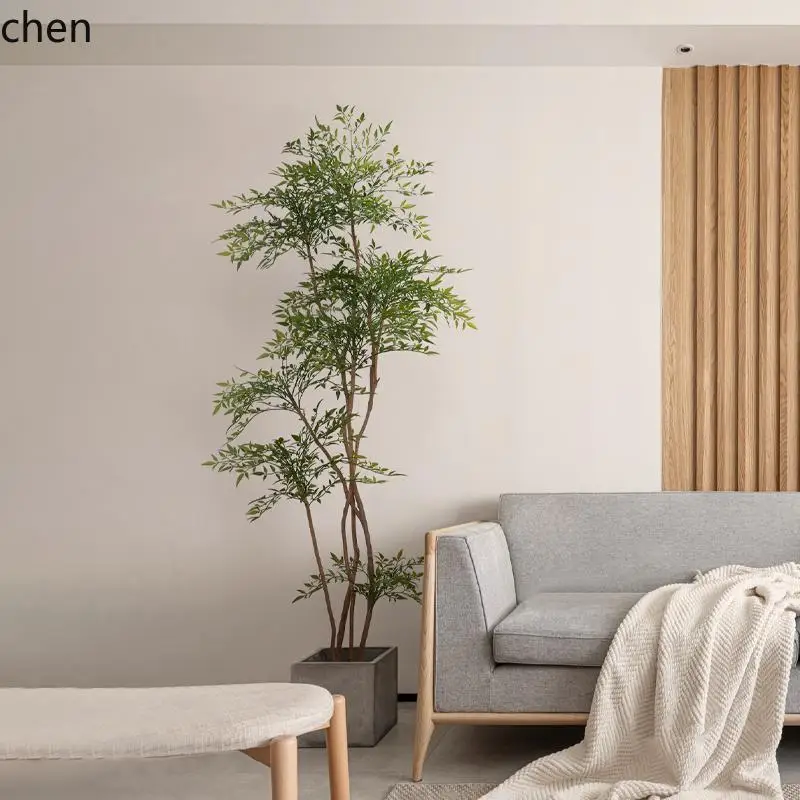 WL Tianzhu potted plant homestay style soft decoration fake plant surprise quiet wind fake tree floor decoration ornament