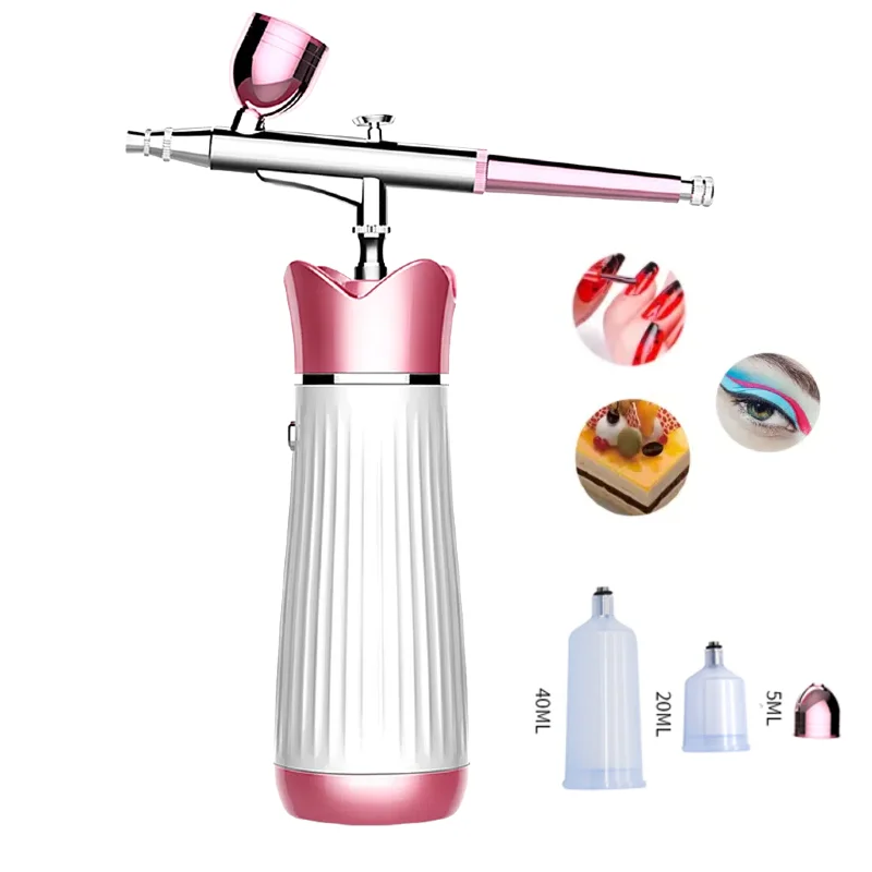 

Airbrush with Compressor for Nail Painting Portable Cordless Airbrush Mini Airbrush Sprayer Gun for Nail Art Cake Painting