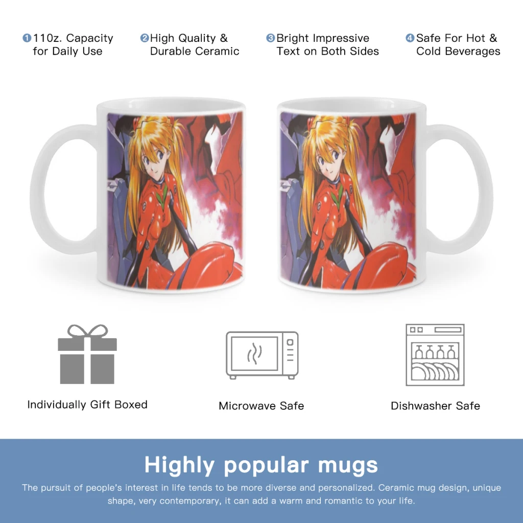 

G-Genesis E-Evangelion Eva Free shipping Mug 11oz Black Ceramic Coffee Mug Friends Birthday Gift Mug