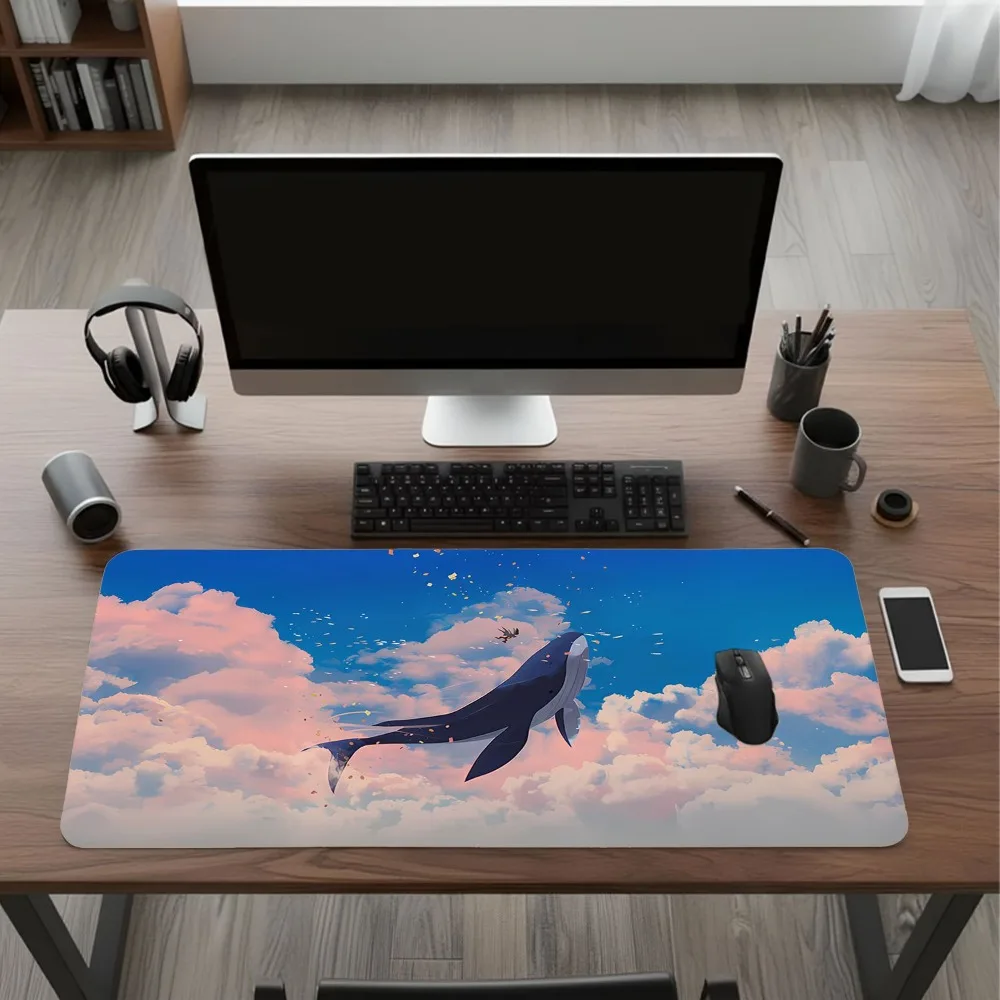 Anti-slip mouse pad with whale pattern desk accessories alfombrillas para escritorio desk organizers and trays tapis de souris