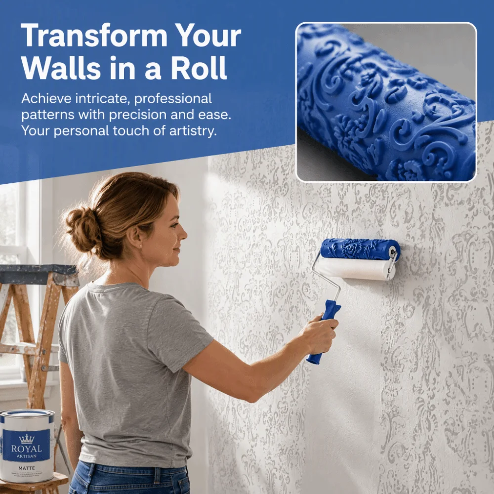 Smooth Coating Paint Roller Brush Texture Paint Tool Reusable Roller Brush Tool Fine Detailing Precision Printing