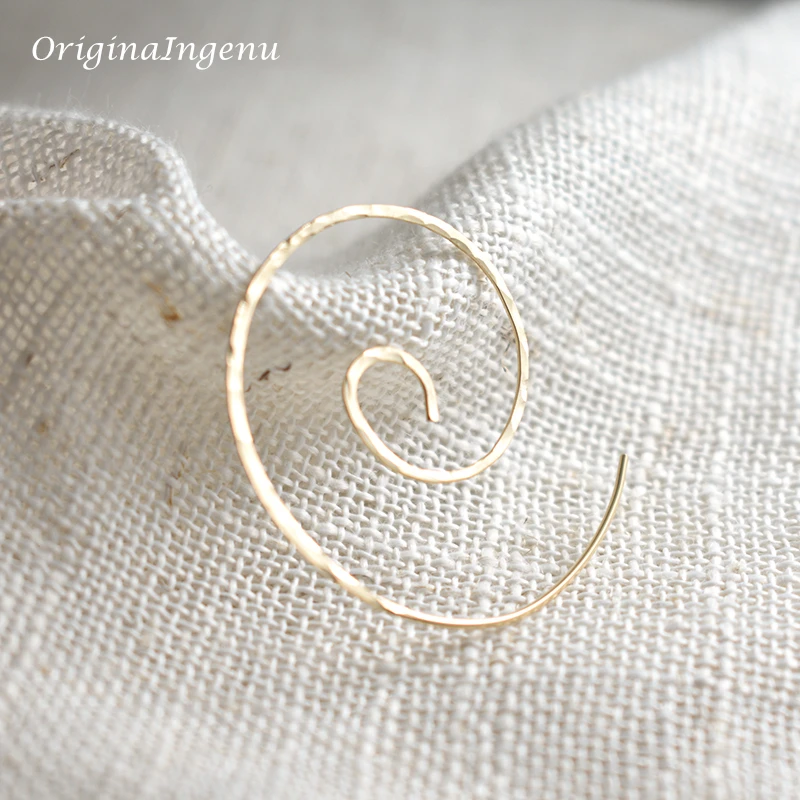 925 Silver Hammered Hoop Earrings 14K Gold Filled Earring Handmade Vintage Jewelry  Brincos Boho Pendientes Earrings For Women