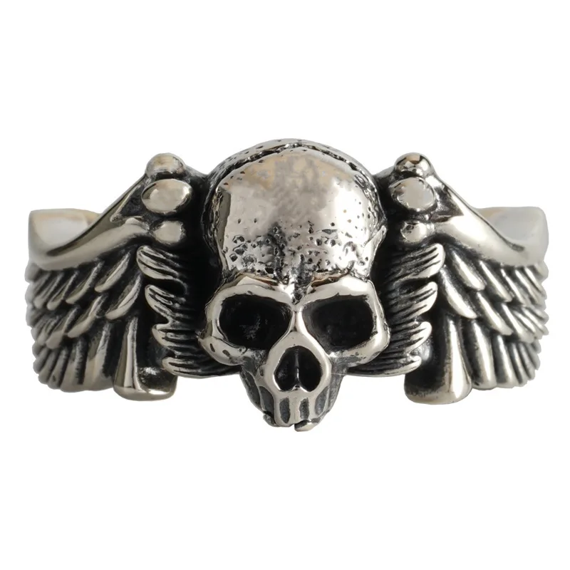 Retro Punk Style Devil Angel Wings Skull Open Adjustable Rings For Women Hip Hop Trend Skull Men's Jewelry - Image 5