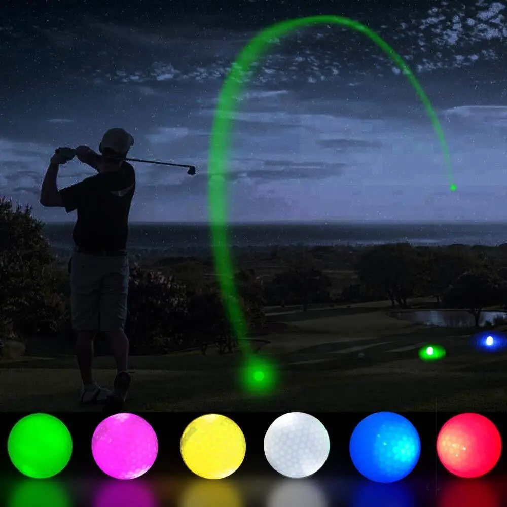 Multicolor Glow In The Dark Golf Balls Resettable Time 3 Layer Construction Night Golf Balls 40 Hours Battery Life Reusable
