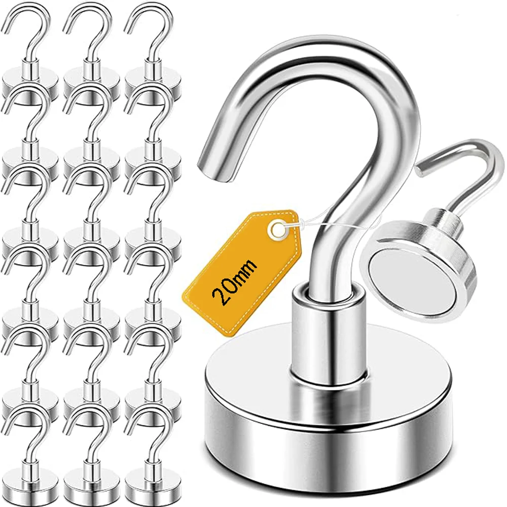 Magnetic Hooks Heavy Duty, Strong Magnet Hooks for Cruise Refrigerator, Neodymium Magnets with Hooks for Grill Hanging Kitchen T