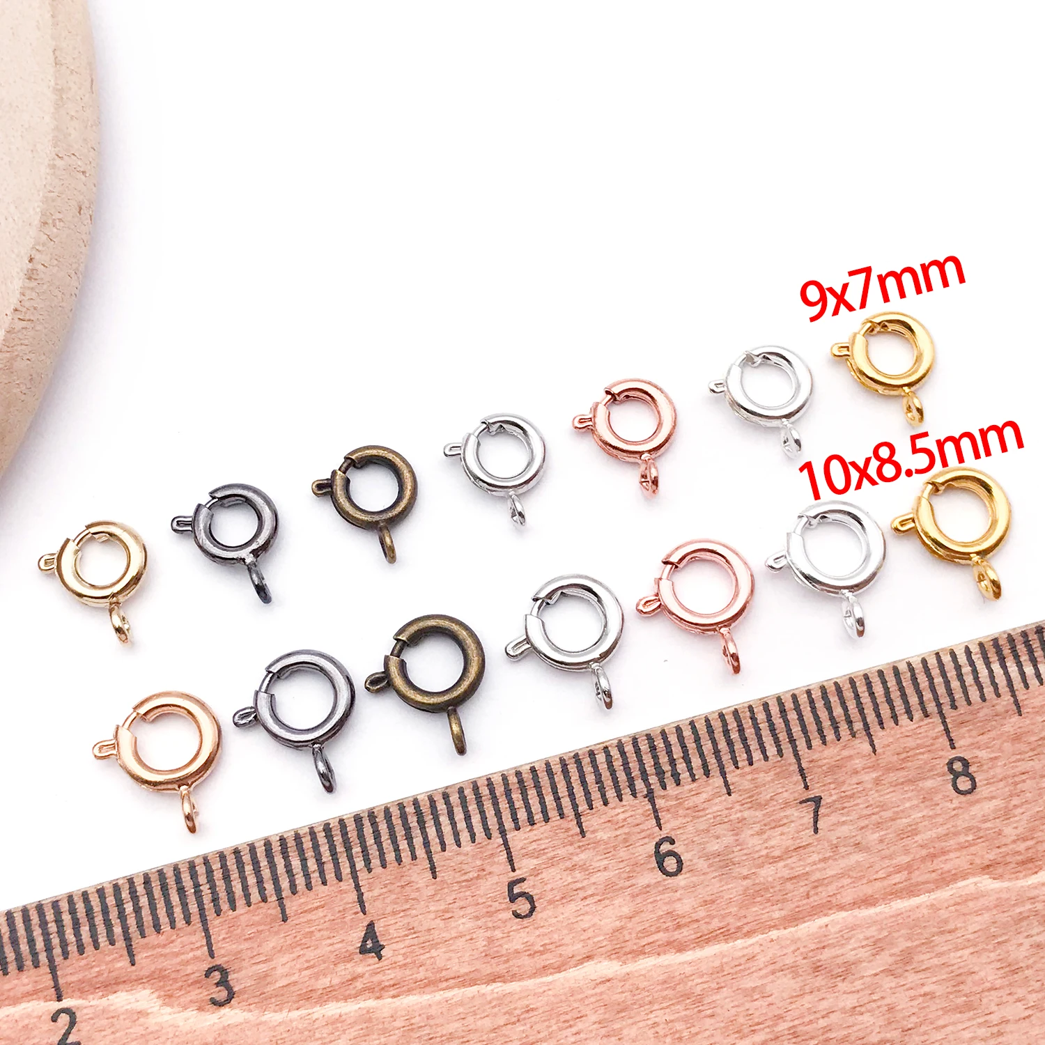 20 قطعة معدنية مستديرة مخلب خطاف بنابض المشبك مشبك قفل موصلات ل سوار ذاتي الصنع قلادة صنع المجوهرات الملحقات #2