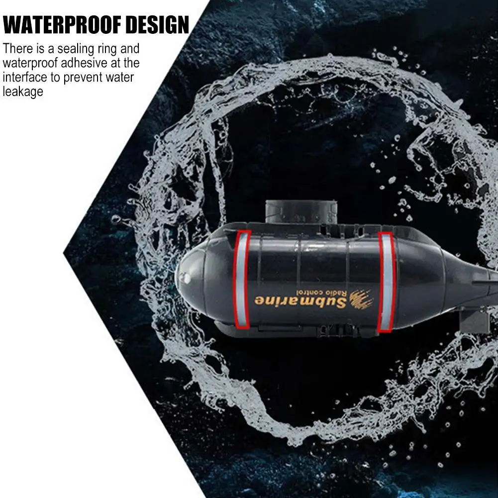 Wireless Remote Control Submarine Toy 6 Way Movement Waterproof Rechargeable Battery for Pool Bath Outdoor Kids Educational J8Y8