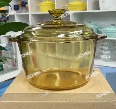 

HS High Borosilicate Glass Cooking Pot Clear High-Temperature Resistant Ideal for Open Flame Use