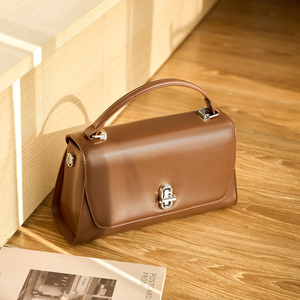 New Arrival Genuine Leather Square Shoulder Bag for Women Vintage Crossbody Purse Large Capacity Mini Handbag for Daily Use Fall