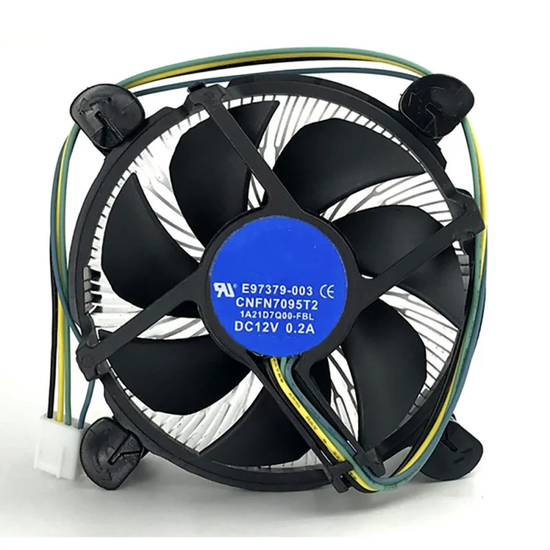 CPU Cooler with 90mm CPU Fan Aluminum Heatsink for Intel E97379-001 Core i3/i5/i7 Socket LGA1150/1155/1156 4Pin E97379-003