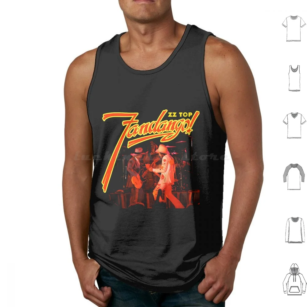 Zz Vintage-Zz Tour Tank Tops Vest Sleeveless Top Top Music Vintage Band Hard Billy Gibbons Frank Beard Tour Album Logo