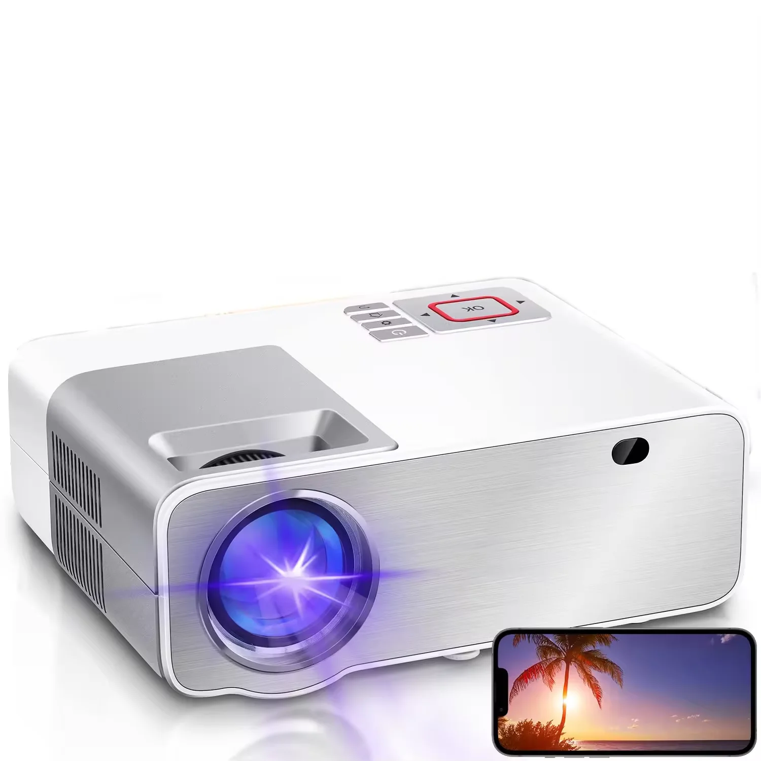 Factory 1080P Android WiFi Projector Multimedia Wireless Beamer for Business Home Smart Theater Video 4K Supported