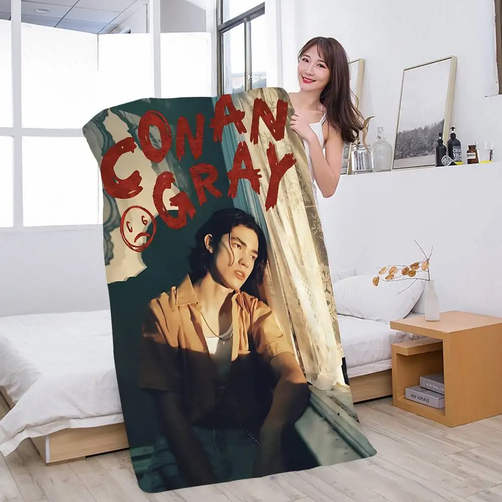 Cool Singer C-conan Gray Painting Microfiber Blanket Quick Drying Beach Towels Oversized Printing Super Absorbent Towel Blanket