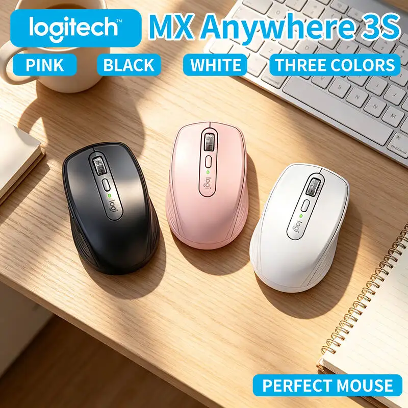 Logitech MX Anywhere 3S Wireless Mouse - 8K DPI Glass Tracking, MagSpeed Hyper-Scroll, Quiet Clicks, Office & Travel Use