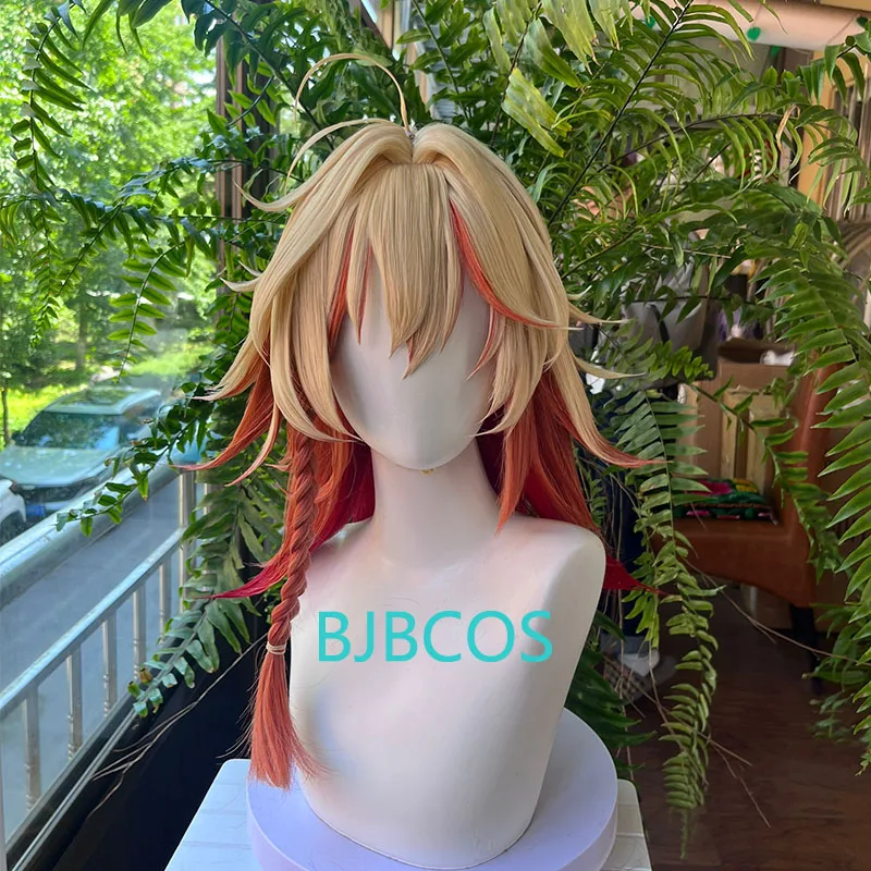 

[Styled] Mydei Cosplay Wig Honkai Star Rail Mydeimos Yellow Short Hair Orange Braid Halloween Party Wigs Women Men Carnival Prop