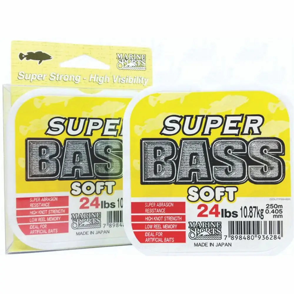 Super Bass Soft Line 0,405mm 24lb Yellow Monofilament 250m