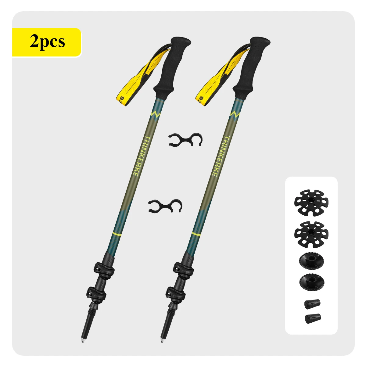Zweierpack - 3K Carbonfaser-Trekkingstöcke, dreiteilige Teleskop-Wanderstöcke, Doppelpack Carbonfaser-Nordic-Walking-Stöcke – Detail 5