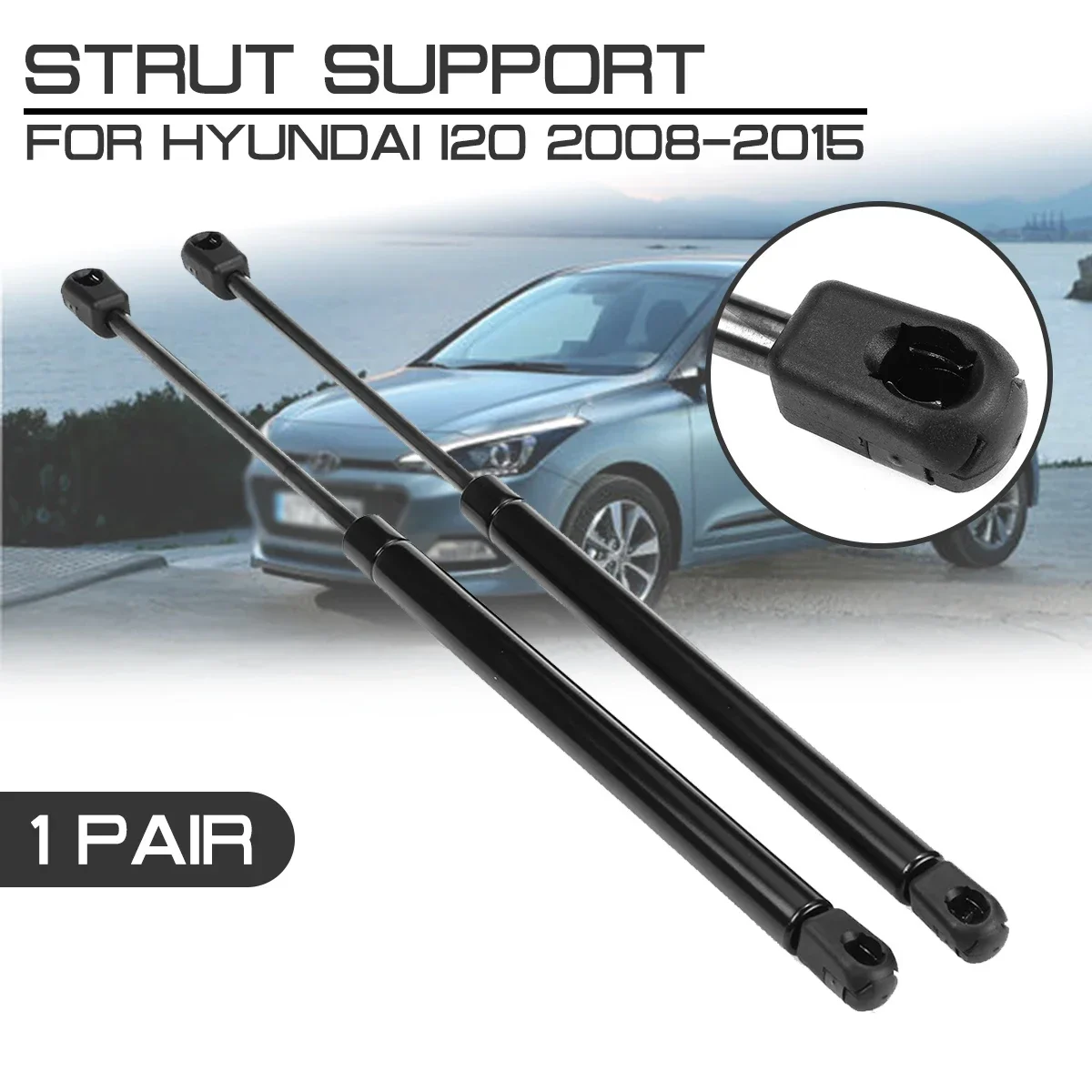 Strut Spring Bars 44cm Shock Bracket Auto Car Rear Trunk Support Hydraulic Rod For HYUNDAI i20 2008-2015