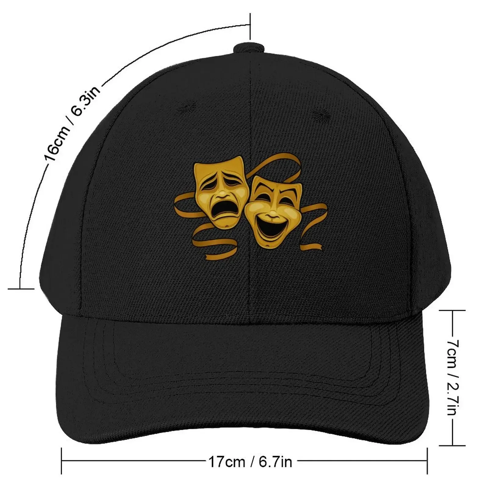 Gold Comedy And Tragedy Theater Masks Baseball Cap Gentleman Hat Designer Hat Men's Women's