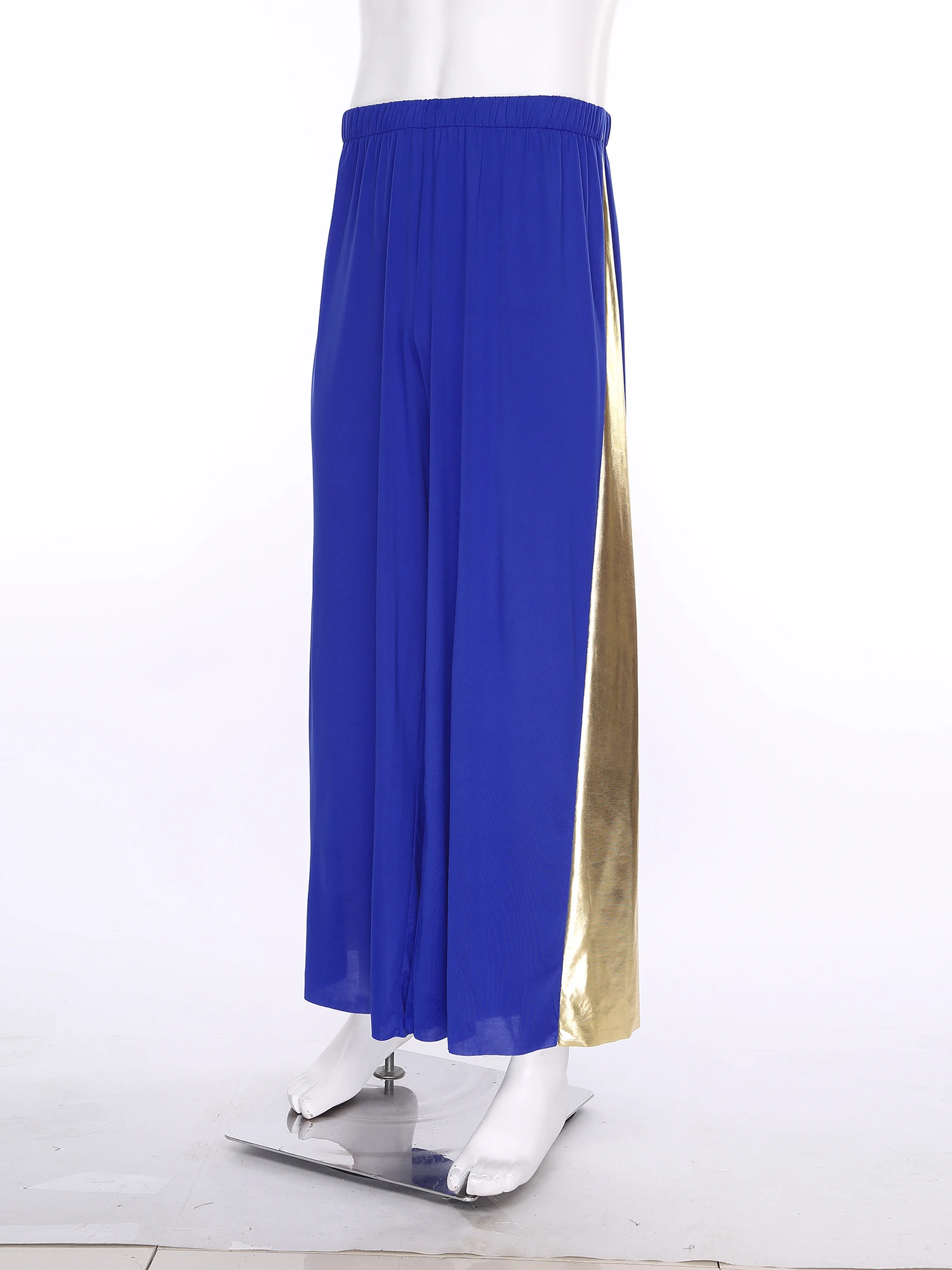 Traje de baile de adoración de alabanza litúrgica para hombre, jersey de manga larga, camisa tipo túnica, pantalones de pierna ancha, conjunto para actuación de coro de iglesia