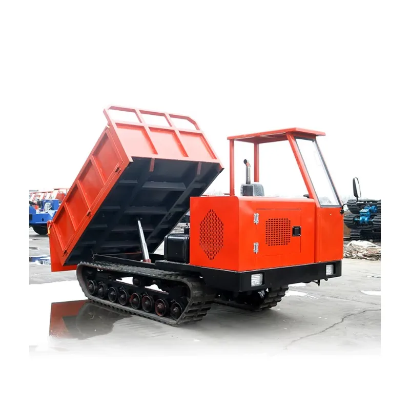 Manueller Mini-Raupen-Muldenkipper, hydraulisches Diesel-Muldenkipper-Transportfahrzeug, multifunktionaler Mini-Muldenkipper mit Raupen