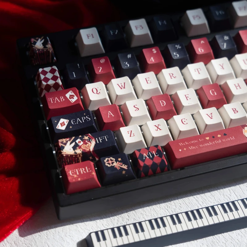 Hand Drawn Retro Theme Keycaps Customized PBT Sublimation Cherry Profile Keyboard Cap for Mechanical Keyboard Accessories Gift