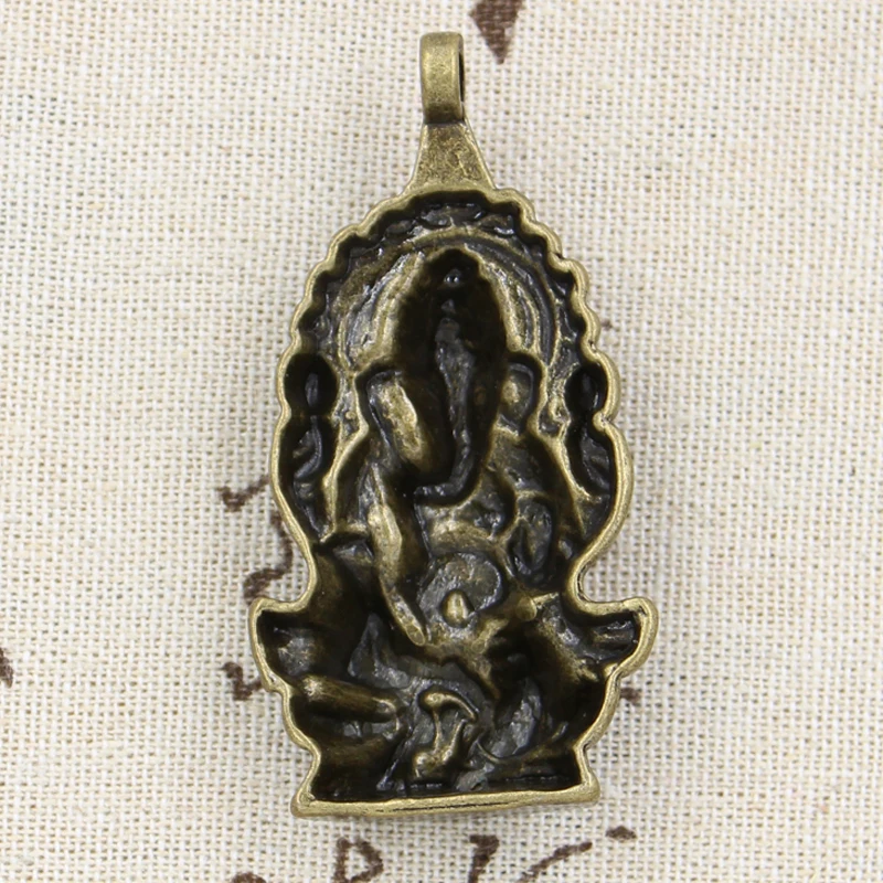2pcs Charms Buddha Ganesha Elephant 62x32mm Antique Making Pendant fit,Vintage Tibetan Bronze Silver color,DIY Findings Jewelry