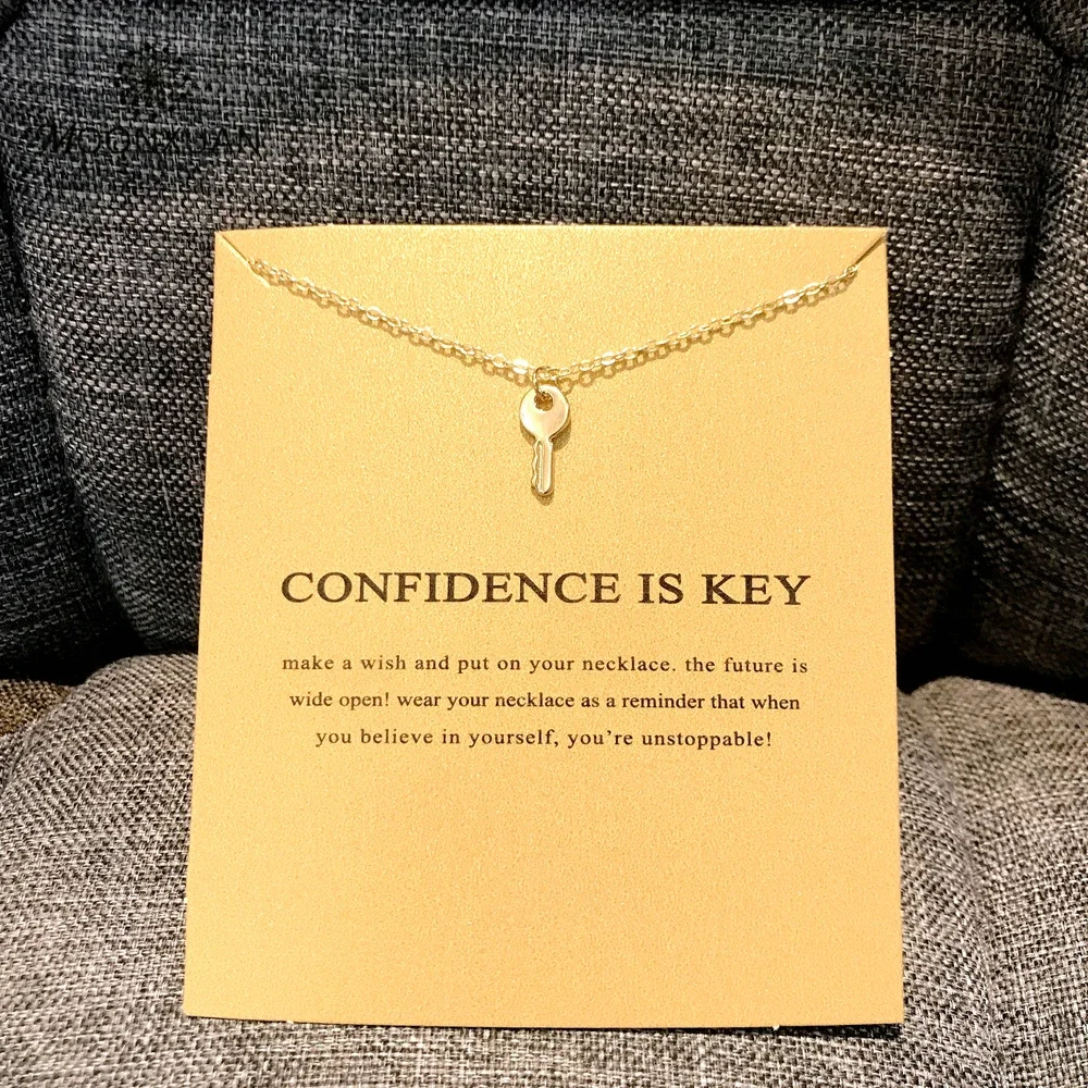 500pcs/pack Key Anchor Pendant Necklace with Message Card Birthday Anniversary Gifts Present Wholesale Jewelry For Business