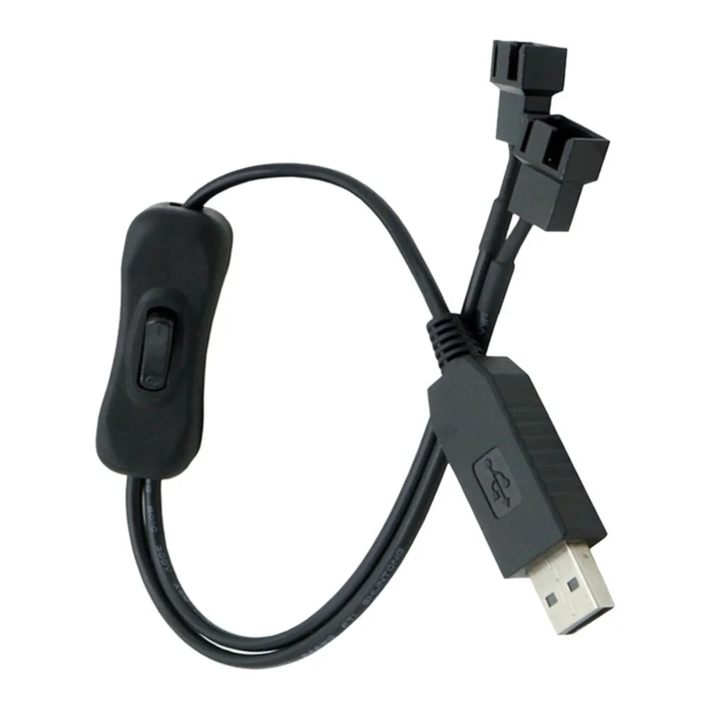 Tinned Copper Conductors USB To 4Pin Fan Cable PVC Insulation Material 22AWG Wire Gauge USB To 4-pin Fan Cable
