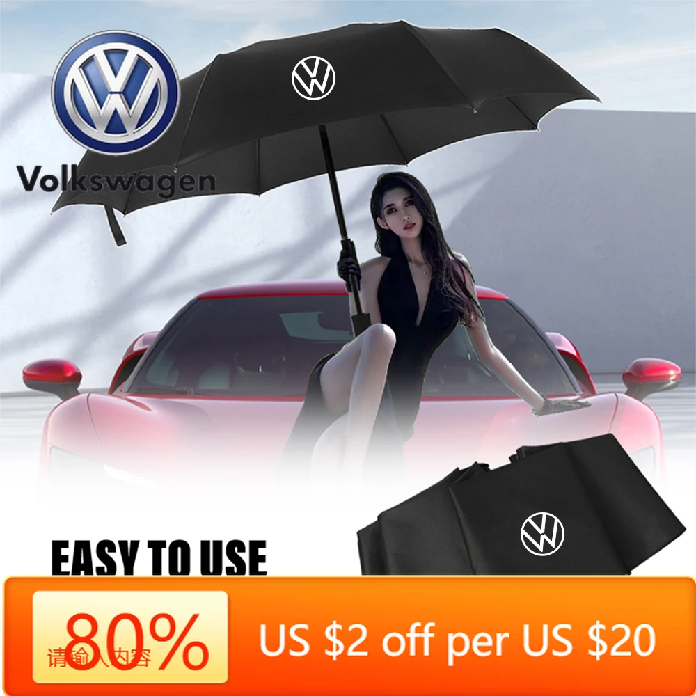 

Горячие эмблемы 1 шт. для VW автомобильный значок черный зонт от дождя для женщин и мужчин автоматический ветрозащитный непромокаемый снег блокирующий уличный портативный