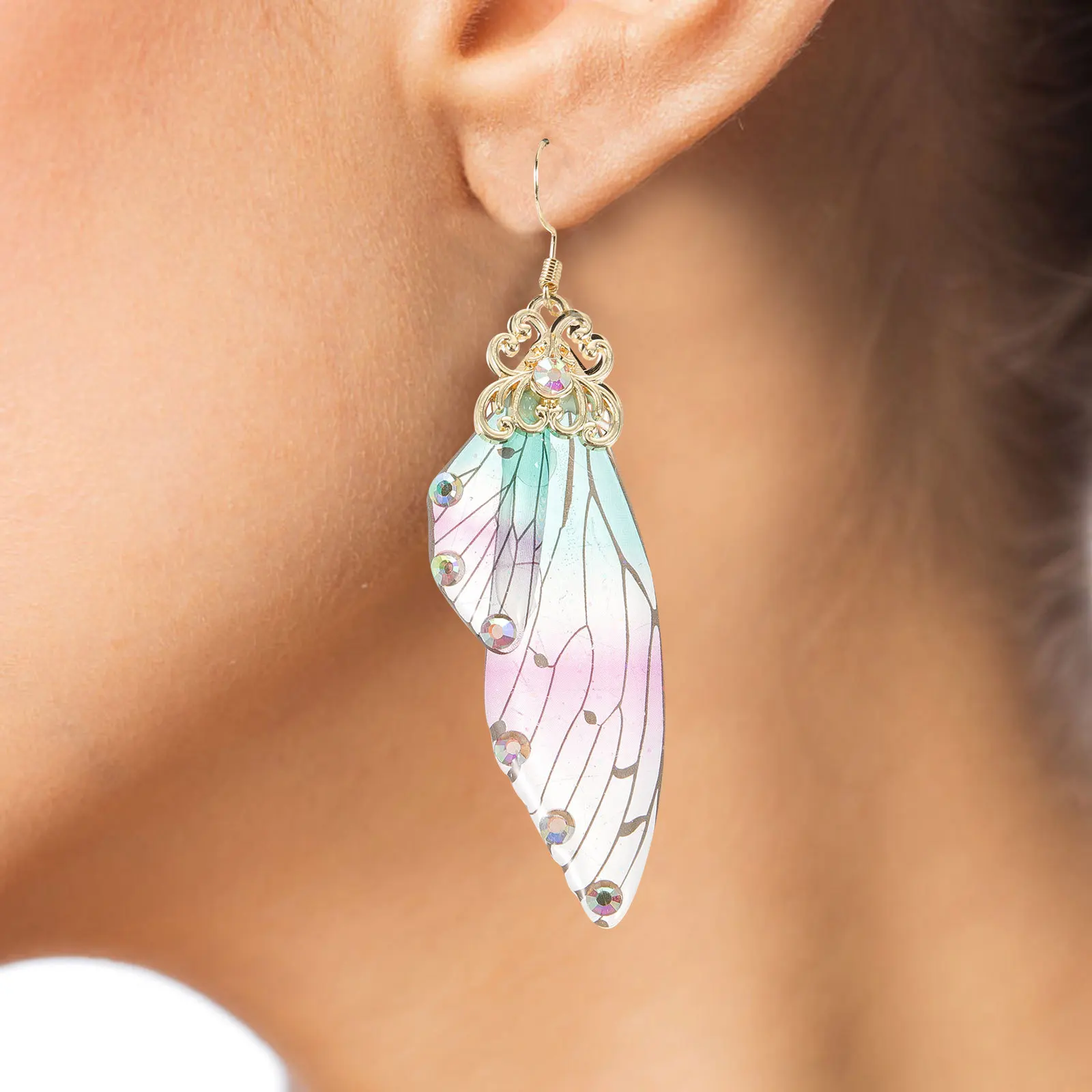 

1Pair Pure Silver Butterfly Wing Dangle Earrings Fashion Drop Earrings for Women Girls Daily Party Jewelry Ear Dangle