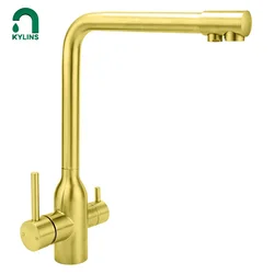 **Sydney Stock** KYLINS Watermark WELS Round 3 Way Kitchen Mixer Tap Pure Water Sink Basin Kitchen Faucet Spout Brushed Gold