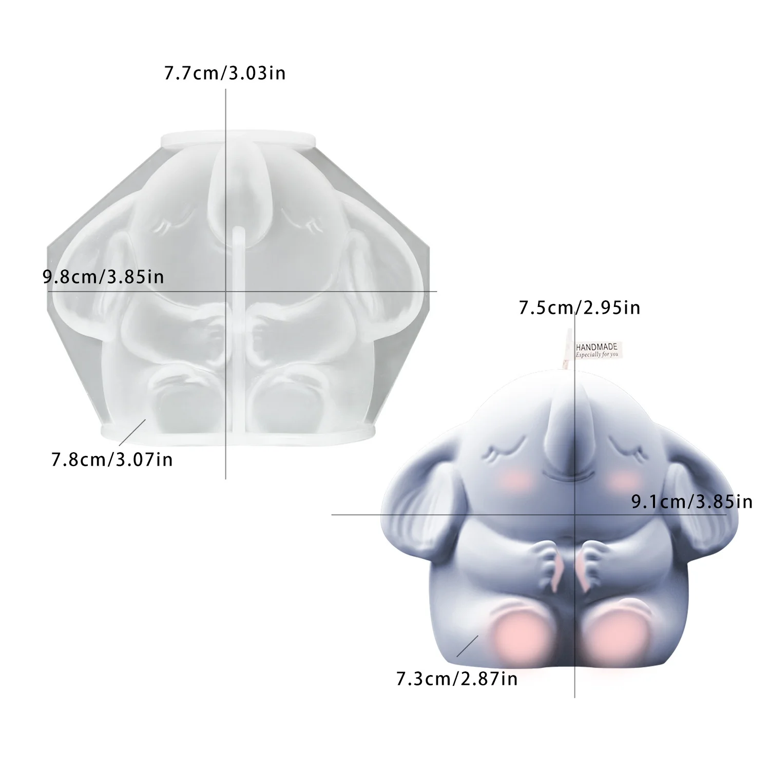 DIY-Harzform, niedliche Elefantenpuppe, Kerzen-Silikonform, Schreibtischpuppen-Ornament, Dekoration