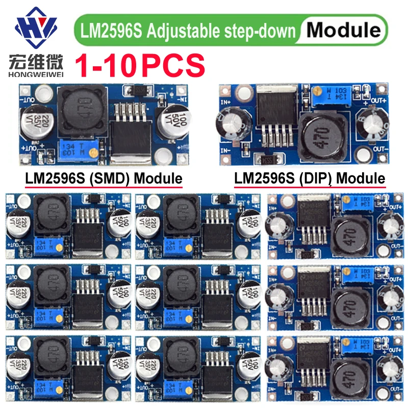 1-10PCS LM2596S DC-DC 3.2V-35V To 1.25V-30V Stepdown Power Supply Module 3A Adjustable Step-down module LM2596 Voltage Regulator
