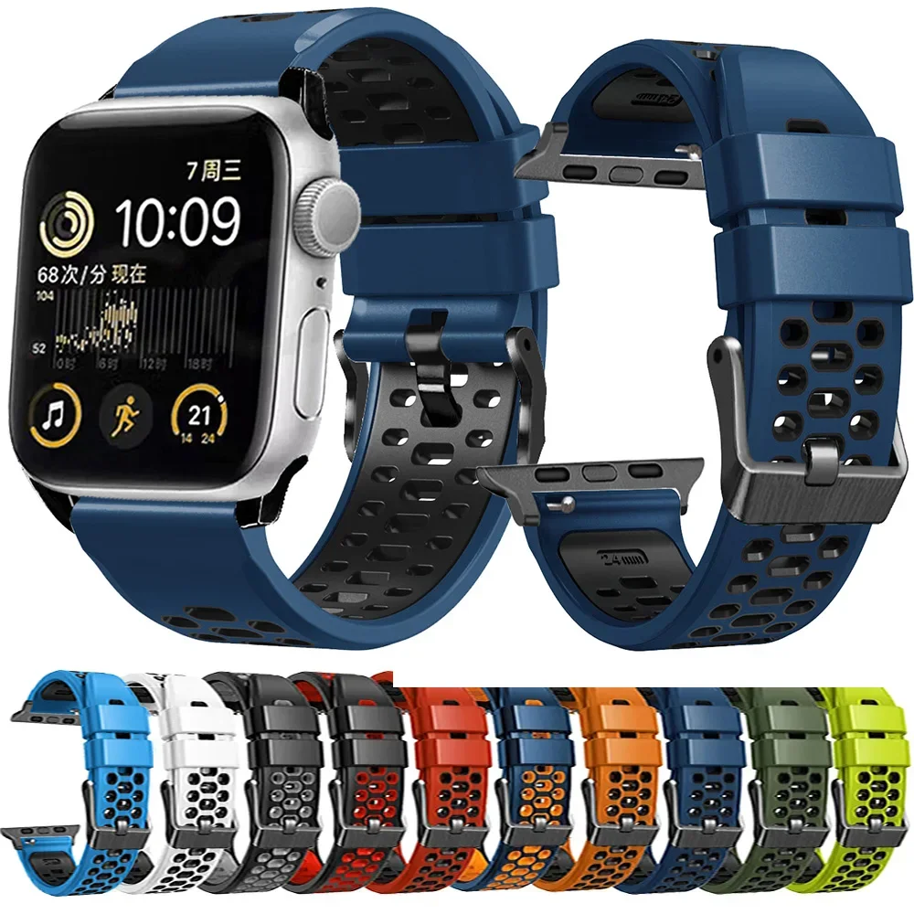 Silikon armband für Apple Uhren armband 44mm 40mm ultra 49mm 41mm 45mm 42mm 38-44-45mm Sporta rmband iwatch Serie 7 se 3 4 5 6 8