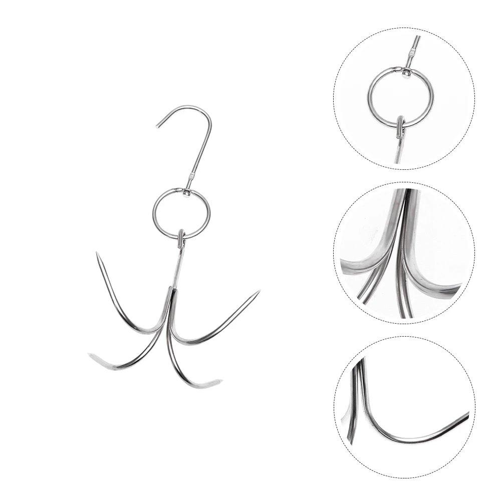 

1pc Stainless Steel Meat Hooks Kitchen Storage Rack Rust-Proof For Butcher Shops Hunters Meat Drying Smoking Ham Hanger