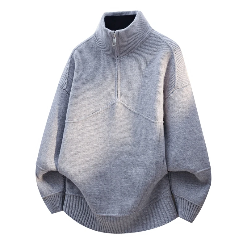 

Sweater Men's 2026 Autumn and Winter Half Zipper Stand Up Collar Base Knit Sweater High-end Outerwear Thread Jacket