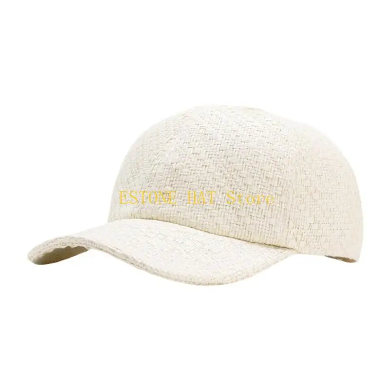 49MF Straw Baseball Cap for Beach Walks with Adjustable Back Closure