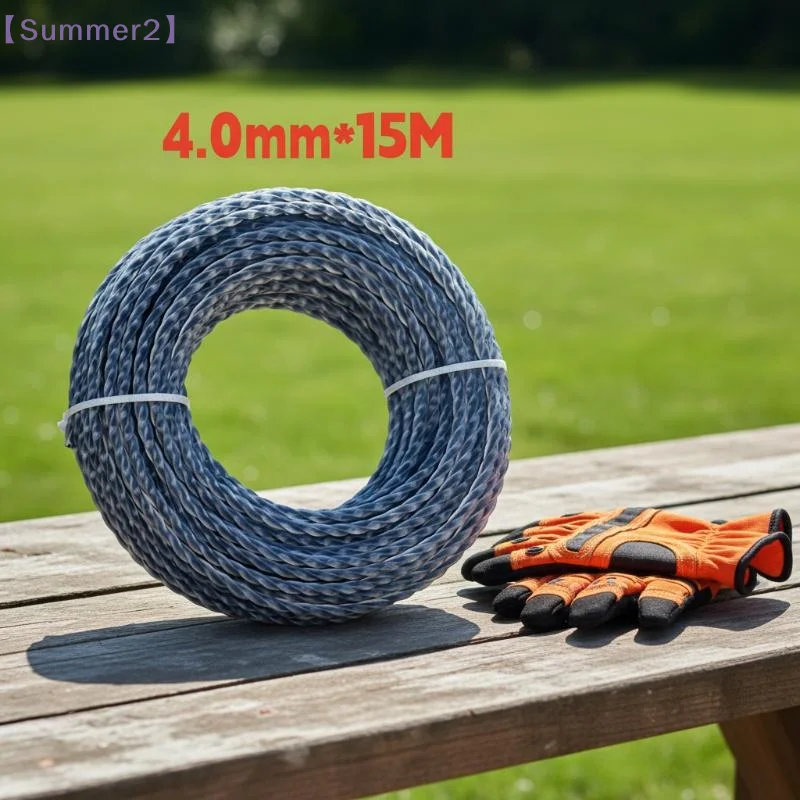 【Xia2】Core-Reinforced Grass Trimmer Line 2.0- 4.0mm X15m Line Spool For Garden Grass Mower Cutter Trimming Lines{S}