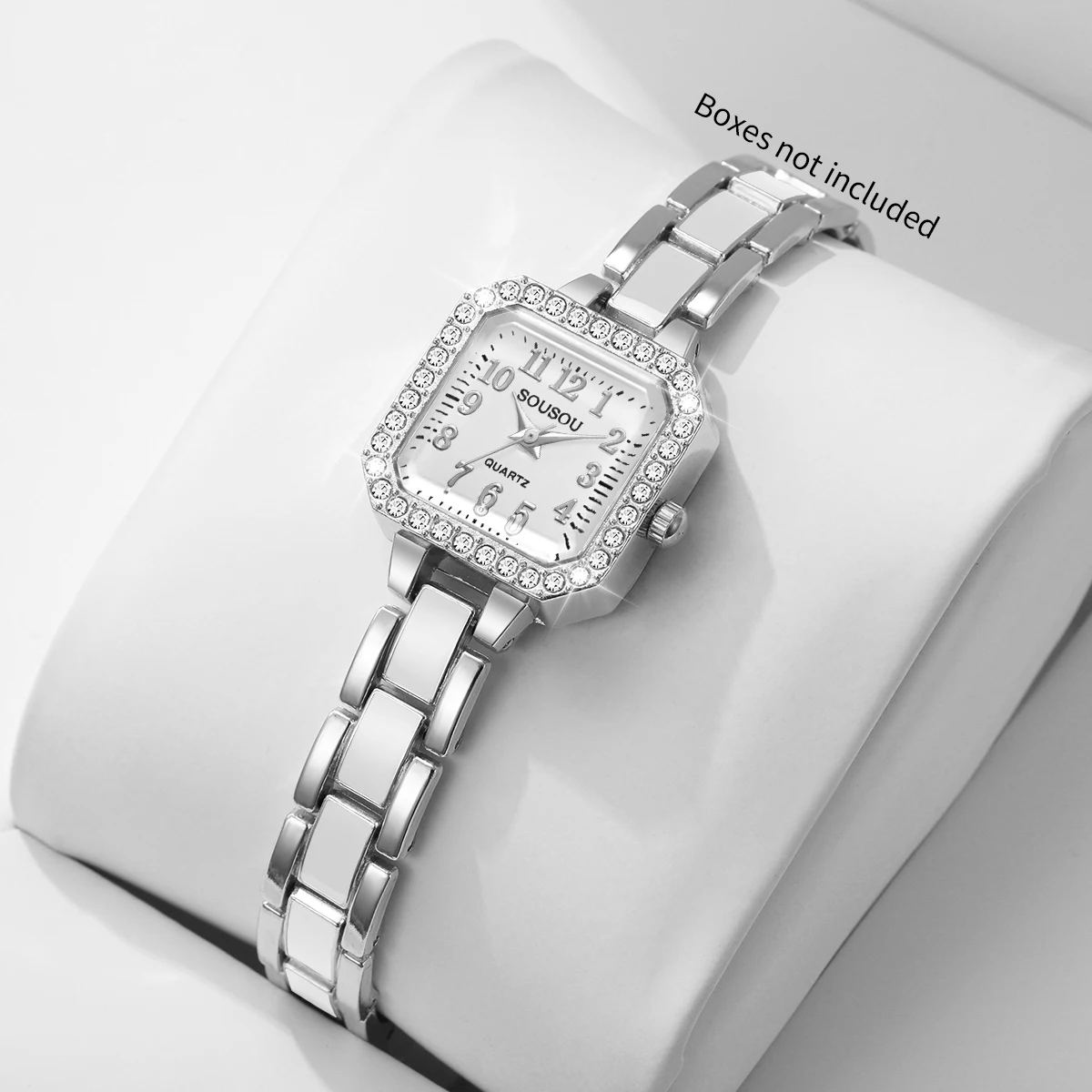 Fashion Square Rhinestone Women Watches Ultra-thin Bracelet Strap Ladies Dress Quartz Wristwatches Relogio Feminino（Without Box）